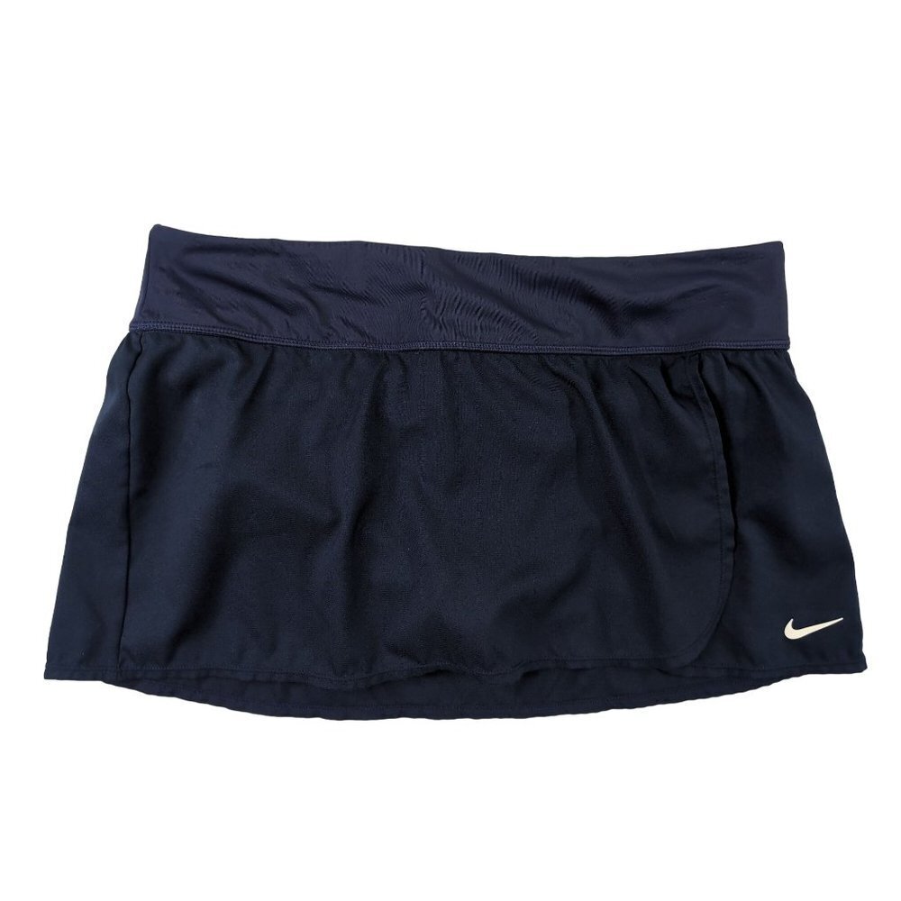Nike Swim Skirt Attached Brief Womens L Blue Bottoms Boardskirt Beach Vacation